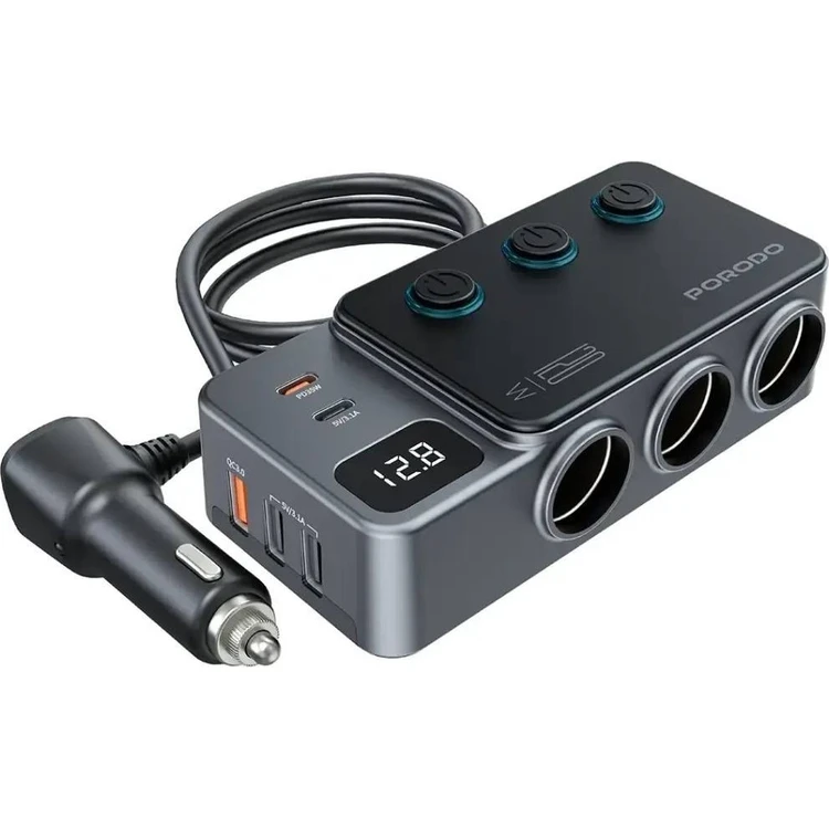 خرید انلاین هاب شارژر فندکی خودرو پرودو مدل PDFWCH070 ظرفیت ۱۲۰ وات