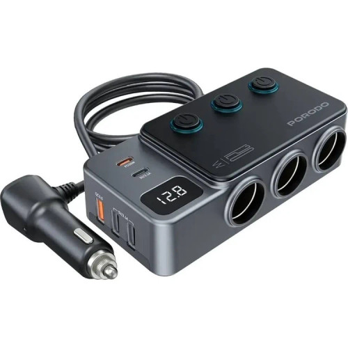 خرید انلاین هاب شارژر فندکی خودرو پرودو مدل PDFWCH070 ظرفیت ۱۲۰ وات