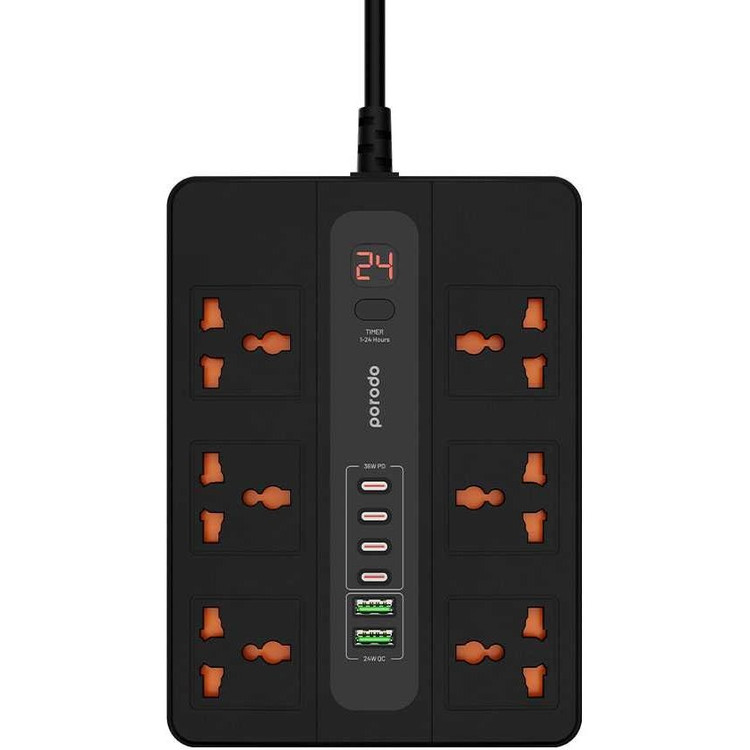 خرید انلاین چندراهی برق Porodo مدل PDFWCH0093MBK 3000W