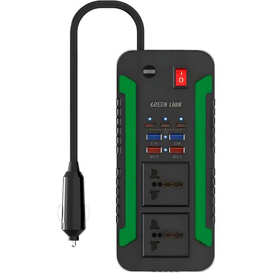 خرید انلاین مبدل برق اینورتر گرین لاین مدل Spark 300 با توان 300 وات و 7 پورت خروجی