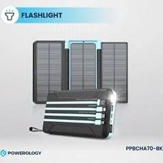 خربد انلاین پاوربانک خورشیدی پاورولوژی مدل PPBCHA70 ظرفیت 16000 میلی‌آمپر ساعت با شارژ سریع 20 وات