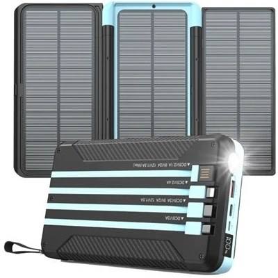 خربد انلاین پاوربانک خورشیدی پاورولوژی مدل PPBCHA70 ظرفیت 16000 میلی‌آمپر ساعت با شارژ سریع 20 وات