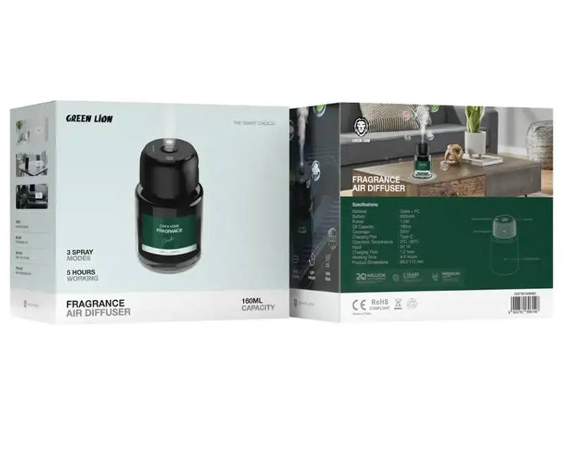 خربد انلاین خوشبوکننده هوشمند خودرو و محیط گرین لاین Fragrance – ظرفیت 160 میلی‌لیتر با اسپری قابل تنظیم